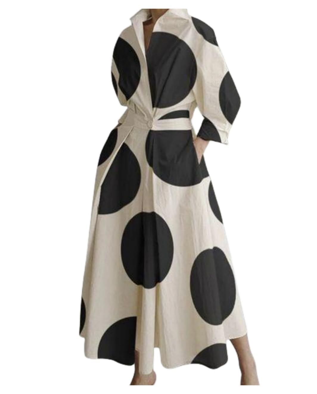 Zhyaj Womens Long Sleeve Button Down Shirt Dress Plus Size